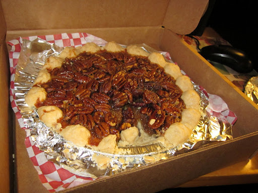 This awesome pecan pie from Royers Round Top Cafe in Round Top, TX can be sent by mail: It's a lot of love for $26.50. This awesome pecan pie from Royers Round Top Cafe in Round Top, TX can be sent by mail: It's a lot of love for $26.50.