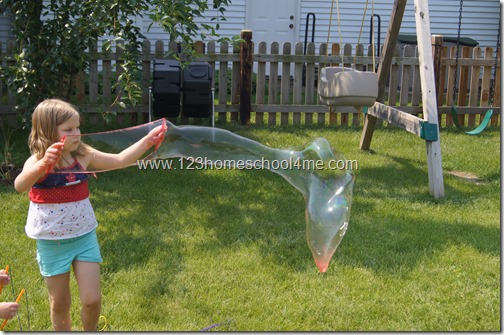 Giant Bubble with homemade bubble solution Giant Bubble with homemade bubble solution