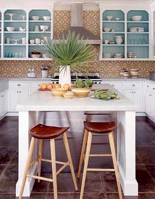 I love how the color pops as an accent here. via House Beautiful.