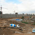 Rempart est : vue sur le rempart sud en construction