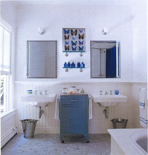 Big fan of the symmetry in Sarah Jessica Parker's bathroom (photo by William Waldron).