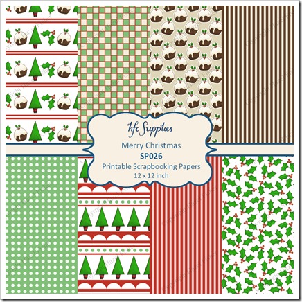 SP026 etsy 1 Merry Christmas printable papers