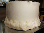 With a little freezer burn and the piping a mess, we nervously started to dig into our cake.