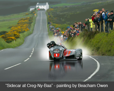 Auto Racing Paintings on Painting Of Isle Of Man Tourist Trophy Tt Motorcycle Sidecar Racing
