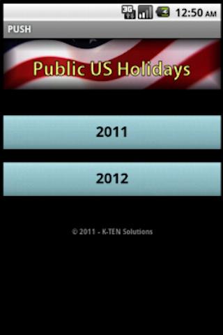 public US holidays
