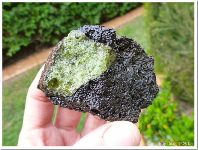 a bomb with its olivine layer