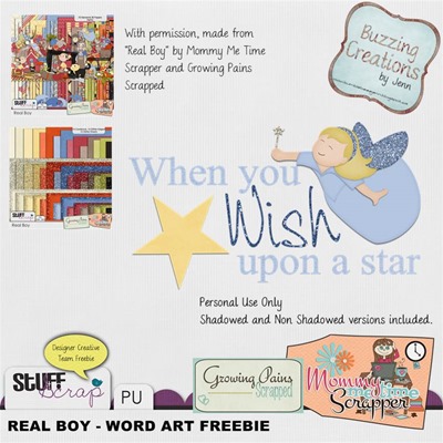 Mommy Me Time Scrapper - Real Boy - Wordart Freebie Preview
