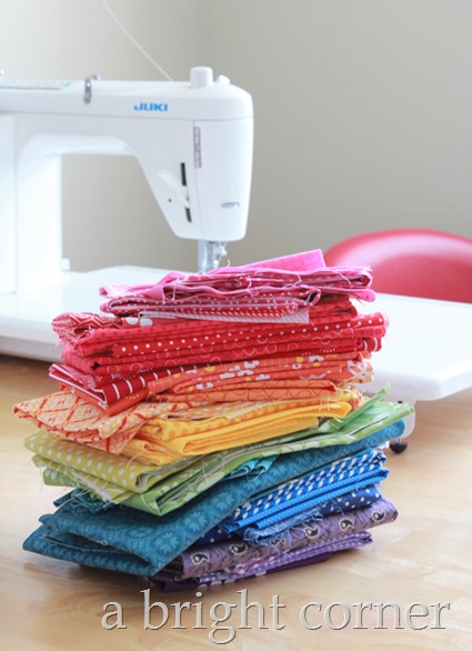 colorful fabric stack