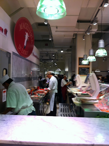 The meat counter, where we spied a suckling pig and whole rabbits
