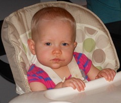 Emma in high chair