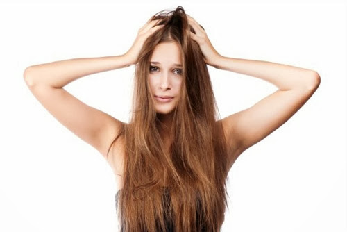 woman with tangled hair. isolated