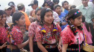 Older children at opening ceremony, Sienna Project 2011 Guatemala trip to help build school in Palanquix, Solala, Guatemala. Photos by TOM HART