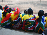 Some ladies decided to wear the traditional dress while showing national pride at the same time! South Africa - 381.jpg