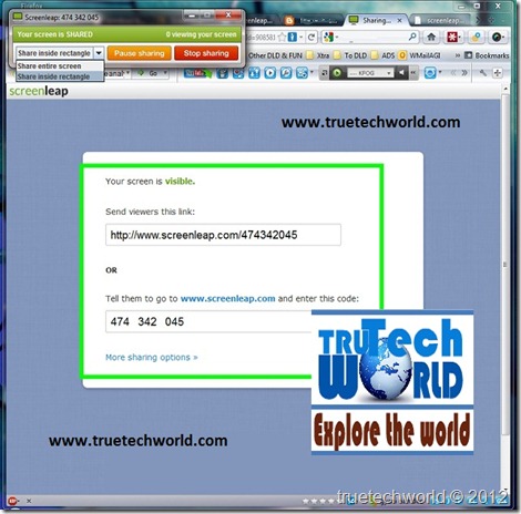 Screenleap sharing