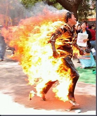 An exile from Tibet...protesting in flames.