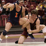 184: #5 Kevin Steinhaus (Minnesota) dec #12 Tony Dallago (Illinois) 10-3. Photo by Mark Beshey.