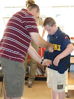 Trying on an FBI bulletproof vest