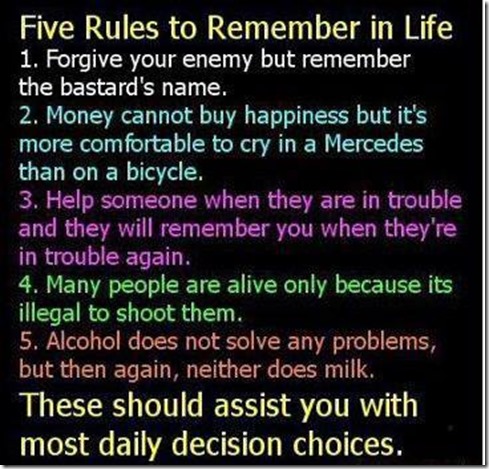 5 rules to remember in life