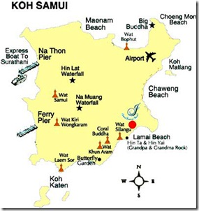 Samui map, Surat Thani