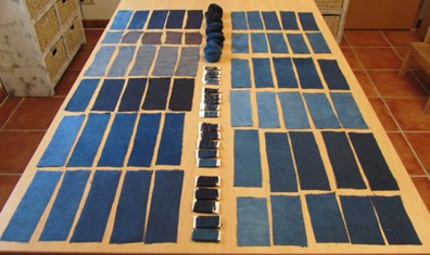 Vergleichsfärbungen Indigo Hydrosulfitküpe