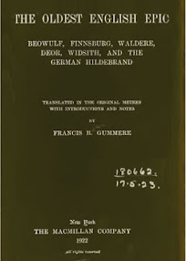 Cover of Francis Gummere's Book The Oldest English Epic Beowulf Finnsburg Waldere Deor Widsith