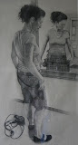 Wilma - 34 x 63 cm - potlood op papier (Serie 'Karakteristieke Hiekers')