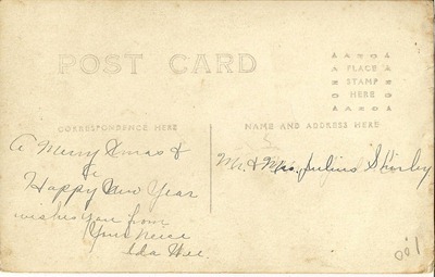 Postcard Azo Triangles up Ada Wee your niece  ML Antiques Erhard back