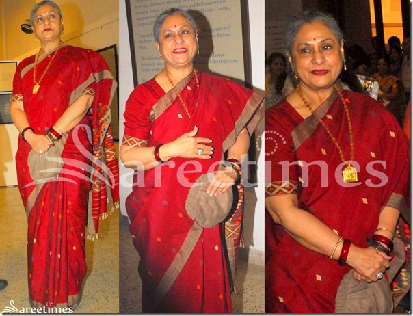 Jaya_Bachchan_Red_Silk_Saree