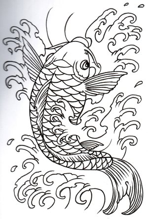 Koi Outline 09 by vikingtattoojpg tattoo art koi tattoo outline