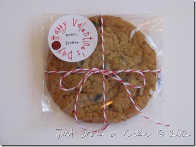 valentine's day cookie with label