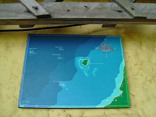 Bushnell off the north west coast of Isla Fuerte. A mountain in the middle of a deeper part of the sea.