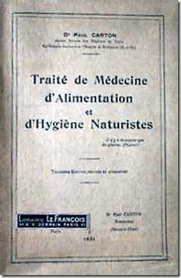 Carton, Traité de Médecine,d'Alimentation et d'Higiène Naturistes 1931 Carton, Traité de Médecine,d'Alimentation et d'Higiène Naturistes 1931