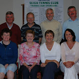 The Winning Team: Back: Kevin Coleman; Michael O'Halloran (team Captain) Liam Farrell; Eamon Mc Cafferty (Tennis Captain) Front: Ann-Marie Mc Govern; Mairin Rooney: Kay Curley; Roisin Cannon.  Missing from shot - Margaret Hennessy