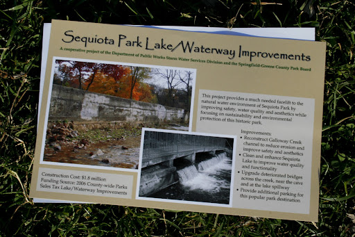 Fliers are available giving more information on improvements to this park and others on the Springfield Park system. (Photo By: Kenrick Nobles)