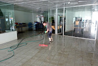Ben with the squeegie mop