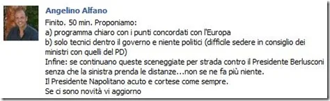 Alfano commenta l'incontro con Napolitano