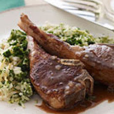 Lamb Chops with Spinach Rice Pilaf