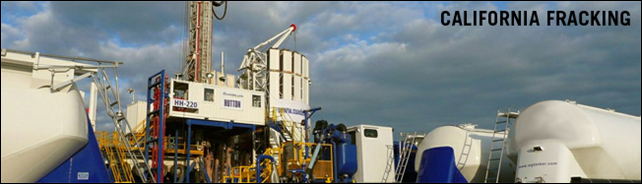 An offshore fracking operation on the coast of California. About half of the oil platforms in the Santa Barbara Channel discharge some or all of their wastewater into the sea. Photo: Justin Woolford / flickr