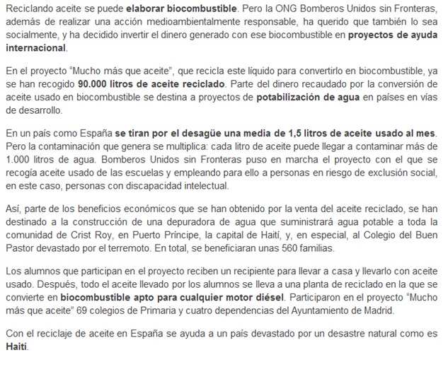 reciclado de aceite