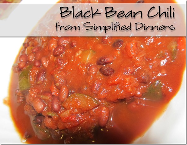 Simplified Dinners Black Bean Chili