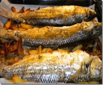 Muggine al forno con patate 