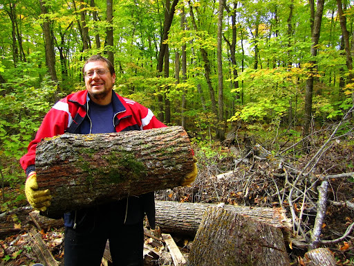 Getting logs for a trail fixing.