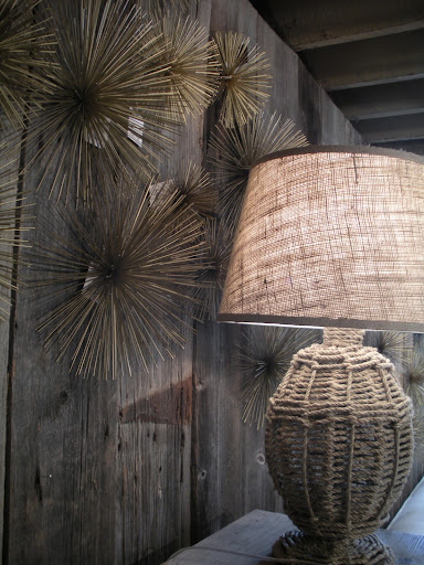 This woven lamp-base and shade are nautical and refreshing.