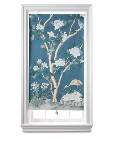 A length of wallpaper is all it takes to turn a plain roller shade into a work of art -- complete with its own frame. Showcase her special piece, a favorite vintage paper, or a remnant. (marthastewart.com) A length of wallpaper is all it takes to turn a plain roller shade into a work of art -- complete with its own frame. Showcase her special piece, a favorite vintage paper, or a remnant. (marthastewart.com)