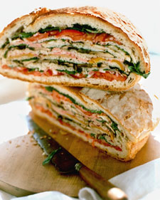 For vegetarians, create a sandwich with portabello mushrooms, fennel and tomatoes on a ciabatta roll For vegetarians, create a sandwich with portabello mushrooms, fennel and tomatoes on a ciabatta roll