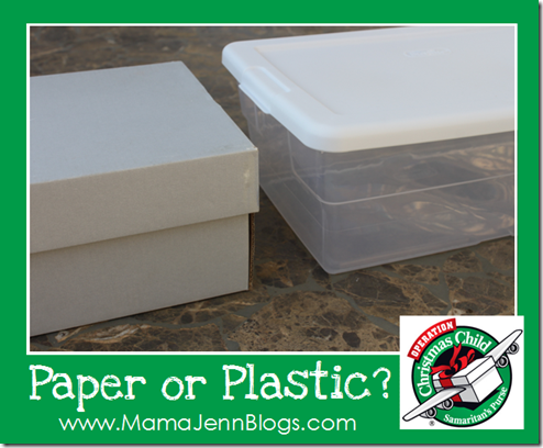 Operation Christmas Child: Paper or Plastic?