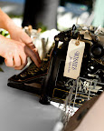 This vintage typewriter was displayed so guests could type messages to the couple. This vintage typewriter was displayed so guests could type messages to the couple.