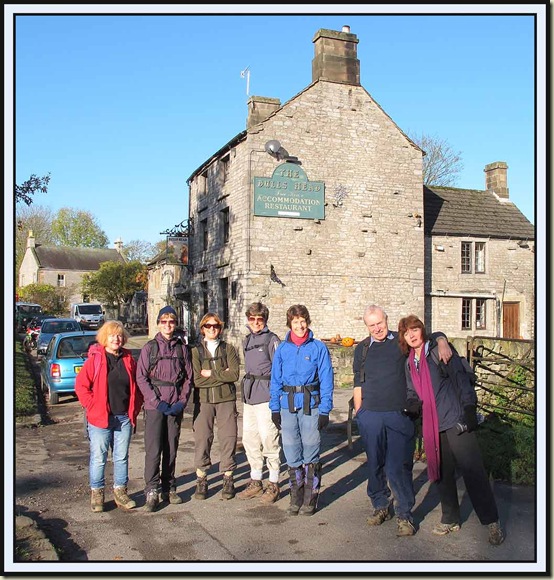 Starting from outside The Barn (Limestone Cottages) - Gaynor, Jill, Hilde, Jacqui, Sue, David, Sue