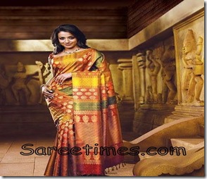 Trisha_Orange_Designer_Saree