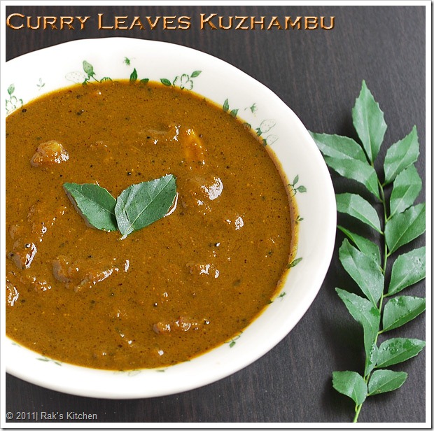 Curry-leaves-kuzhambu-recipe